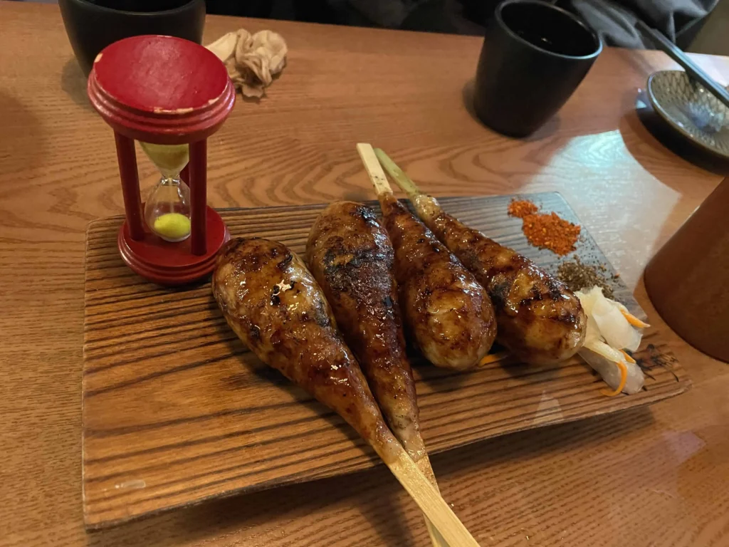 구운 꼬치와 모래시계