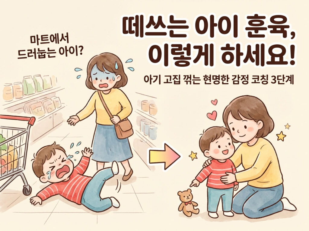 떼쓰는 아이 훈육 3단계